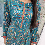 Load image into Gallery viewer, Luxury Pakistani 2 pce Linen Co-Ord Print Dress Ready to Wear Outfit (T)
