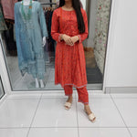 Load image into Gallery viewer, Luxury Pakistani 2 pce Linen Co-Ord Print Dress Ready to Wear Outfit (O)
