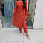 Load image into Gallery viewer, Luxury Pakistani 2 pce Linen Co-Ord Print Dress Ready to Wear Outfit (O)
