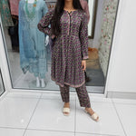 Load image into Gallery viewer, Luxury Pakistani 2 pce Linen Co-Ord Print Dress Ready to Wear Outfit (B2)
