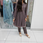 Load image into Gallery viewer, Luxury Pakistani 2 pce Linen Co-Ord Print Dress Ready to Wear Outfit (B2)
