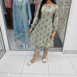 Load image into Gallery viewer, Luxury Pakistani 2 pce Linen Co-Ord Print Dress Ready to Wear Outfit
