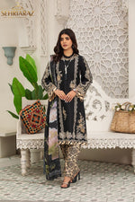 Load image into Gallery viewer, Sehriaraz Black Flora Pakistani Shalwar Kameez Salwar Indian Dress
