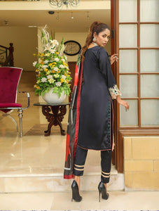 Sehriaraz Silk Pakistani Shalwar Kameez Salwar Suit Indian BLK