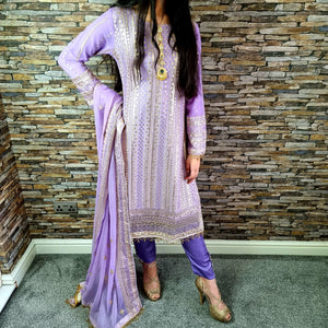 Sehriaraz Lilac sequenced Dress Designer Salwar Kameez Shalwar PKS-LILAC