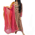 Load image into Gallery viewer, Pakistani Heavy Mirror Work Maxi Dress Embroidered Indian Outfit BUR
