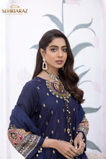 Load image into Gallery viewer, Pakistani Shalwar Kameez Salwar Suit Plazzo Indian NVY
