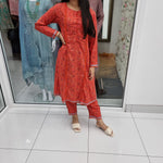 Load image into Gallery viewer, Luxury Pakistani 2 pce Linen Co-Ord Print Dress Ready to Wear Outfit (O)
