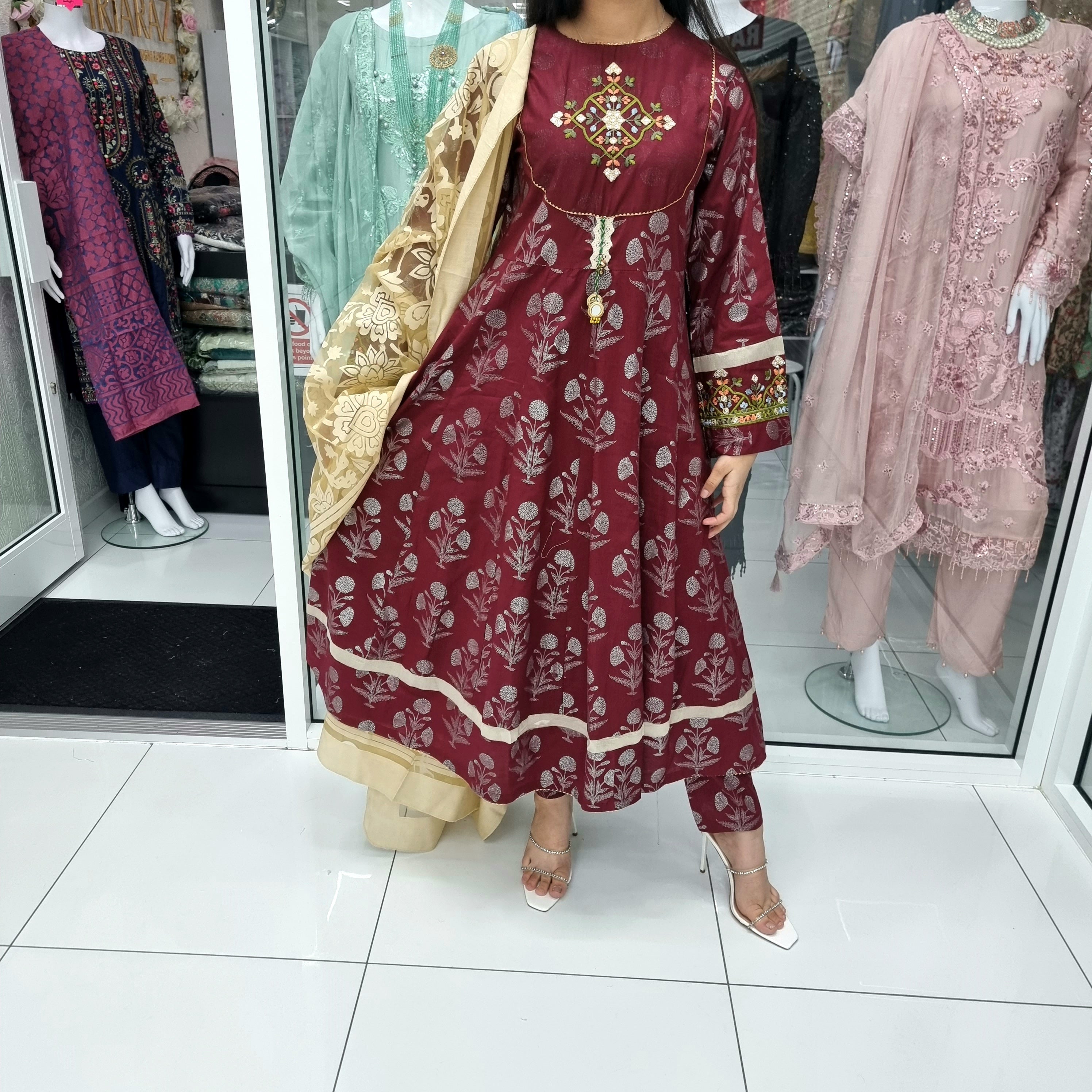 Pakistani Shalwar Kameez Salwar Maxi Dress Indian MRN