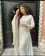 Load image into Gallery viewer, SEHRIARAZ ~ZIMBAL~ SALWAR KAMEEZ PLAZZO WHT
