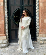 Load image into Gallery viewer, SEHRIARAZ ~ZIMBAL~ SALWAR KAMEEZ PLAZZO WHT
