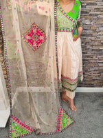 Load image into Gallery viewer, Pakistani Original Branded Afghan Style Mirror Work Anarkali Dress Embroidered Outfit BY-CRM
