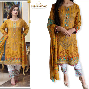 SEHRIARAZ Pakistani Salwar Kameez Ladies Ready Made Asian Indian Shalwar outfit ORG