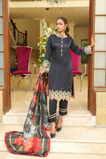 Load image into Gallery viewer, Sehriaraz Silk Pakistani Shalwar Kameez Salwar Suit Indian BLK
