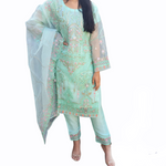 Load image into Gallery viewer, Pakistani Shalwar Kameez Indian dress Salwar Organza Party Wear ready made UK SK-GRN
