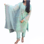 Load image into Gallery viewer, Pakistani Shalwar Kameez Indian dress Salwar Organza Party Wear ready made UK SK-GRN
