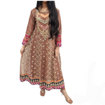 Load image into Gallery viewer, Pakistani Heavy Mirror Work Maxi Dress Embroidered Indian Outfit BUR
