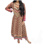 Load image into Gallery viewer, Pakistani Heavy Mirror Work Maxi Dress Embroidered Indian Outfit BUR
